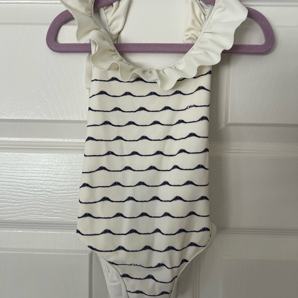 Chloe Kids Swim One Piece - Cream and Navy